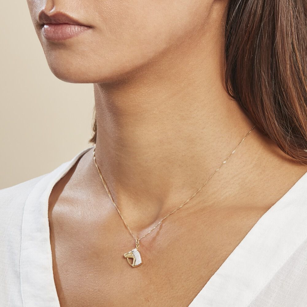 Pendentif Egide Cheval Or Bicolore - Pendentifs Famille | Marc Orian