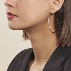 Créoles Argent Blanc Olympia - Boucles d'oreilles Créoles Femme | Marc Orian