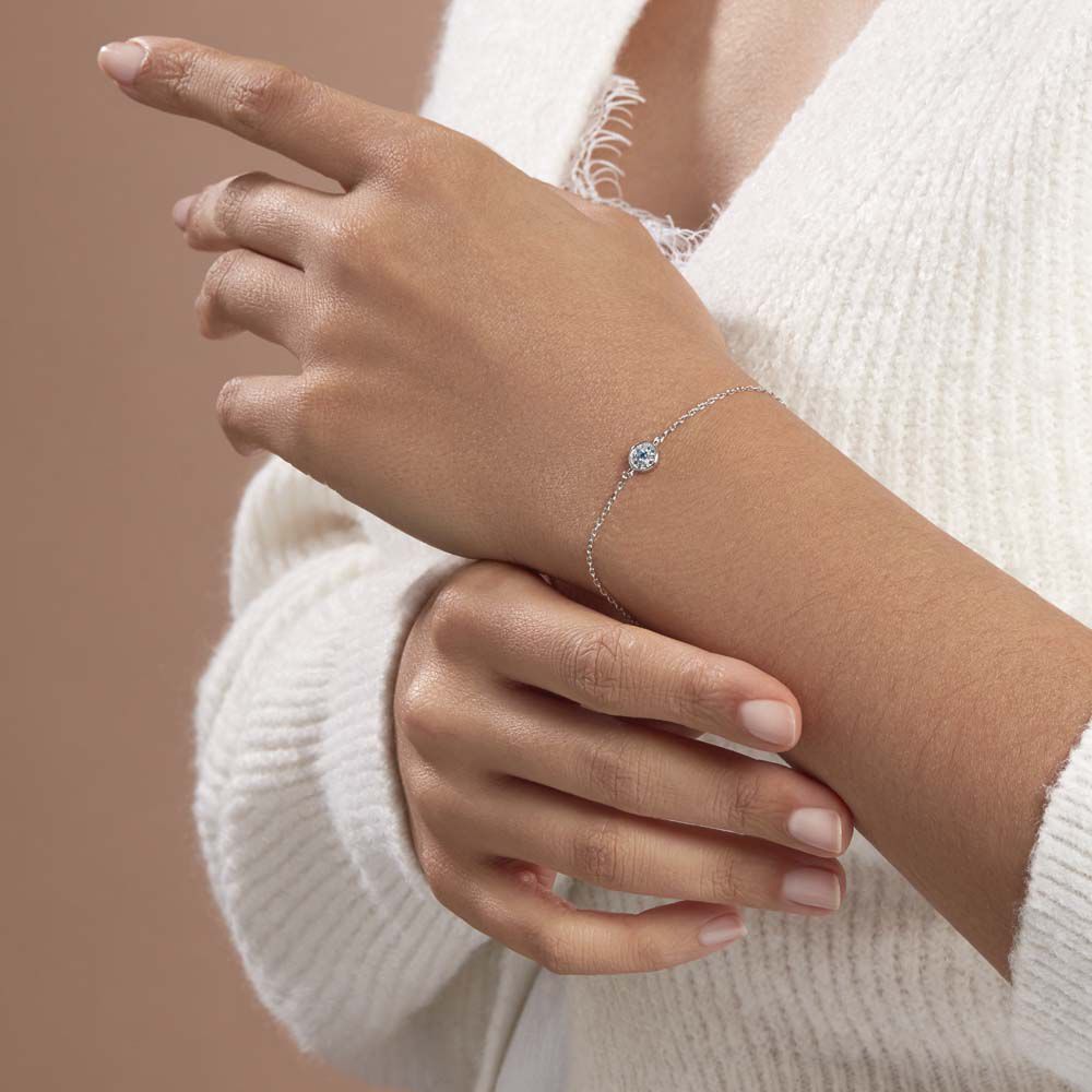 Bracelet Auxana Argent Blanc Oxyde De Zirconium - Bracelets chaînes Femme | Marc Orian