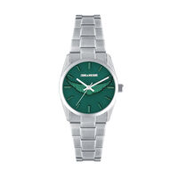 cadran argenté fond vert bracelet acier argenté