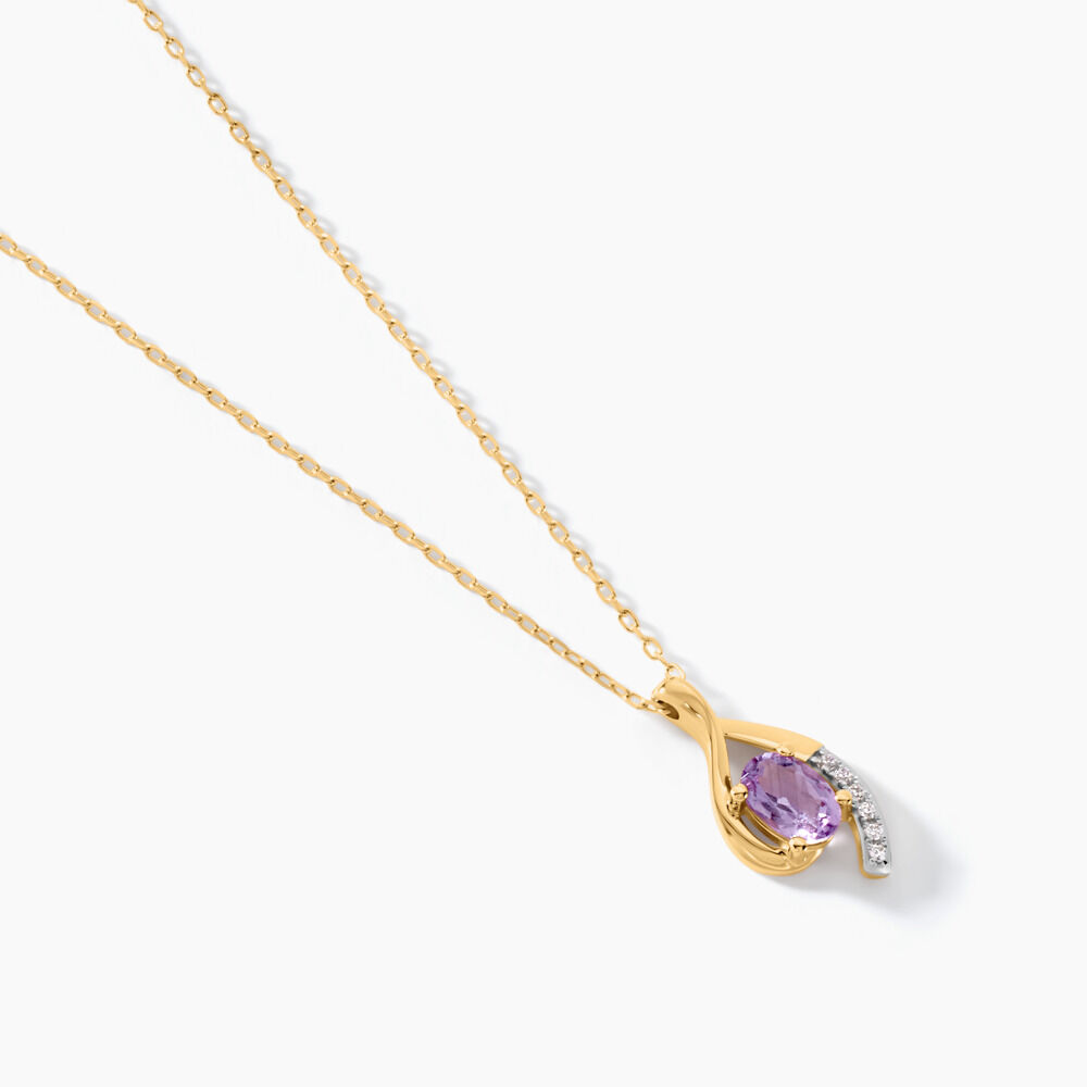 Collier Sagesse Or Jaune Am&eacute;thyste Oxyde De Zirconium - Colliers avec pierres Femme | Marc Orian