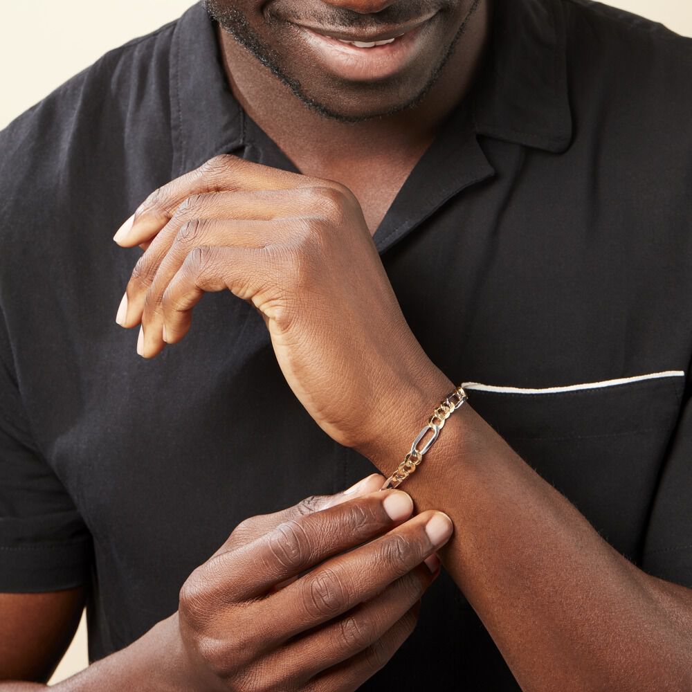 Bracelet Or Bicolore Maille Alternée - Bracelets mailles Homme | Marc Orian