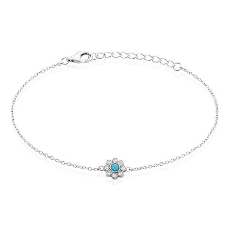 Bracelet Aurel Argent Blanc Turquoise Oxyde De Zirconium - Bracelets chaînes Femme | Marc Orian