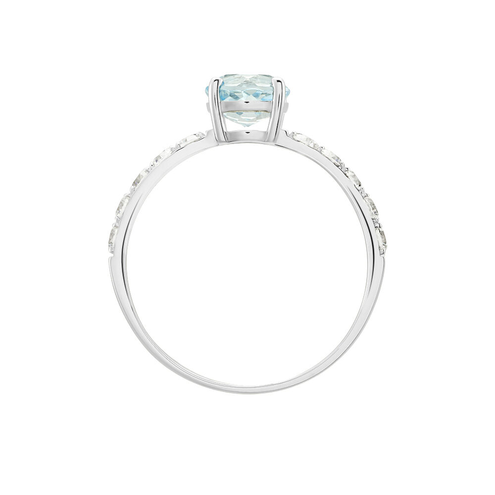 Bague Or Blanc Monroe Topaze Oxydes De Zirconium - Bagues pierres fines Femme | Marc Orian
