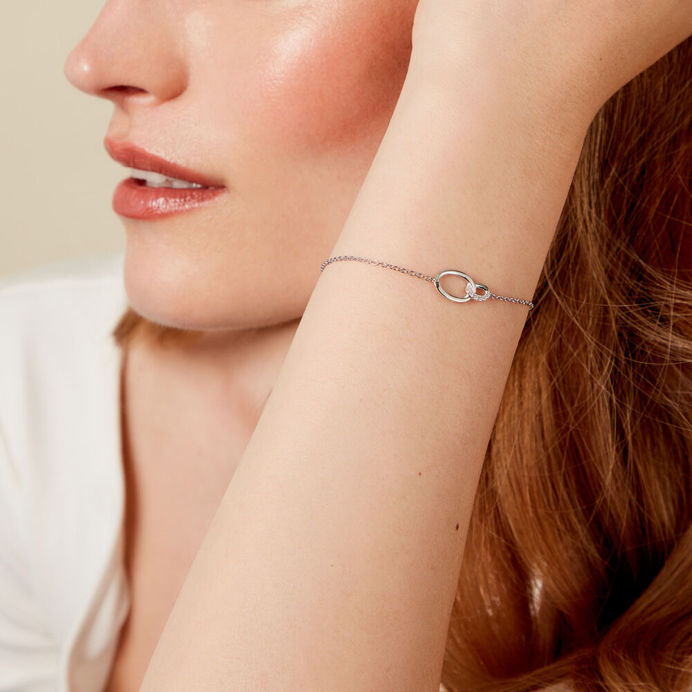 Bracelet Loline Argent Blanc Oxyde De Zirconium - Bracelets fantaisie Femme | Marc Orian