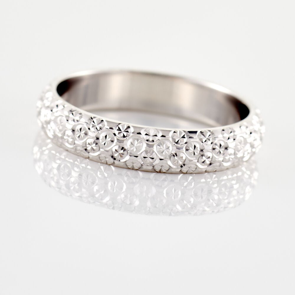 Alliance Mathena Ruban Plat Or Blanc - Alliances duo Unisex | Marc Orian