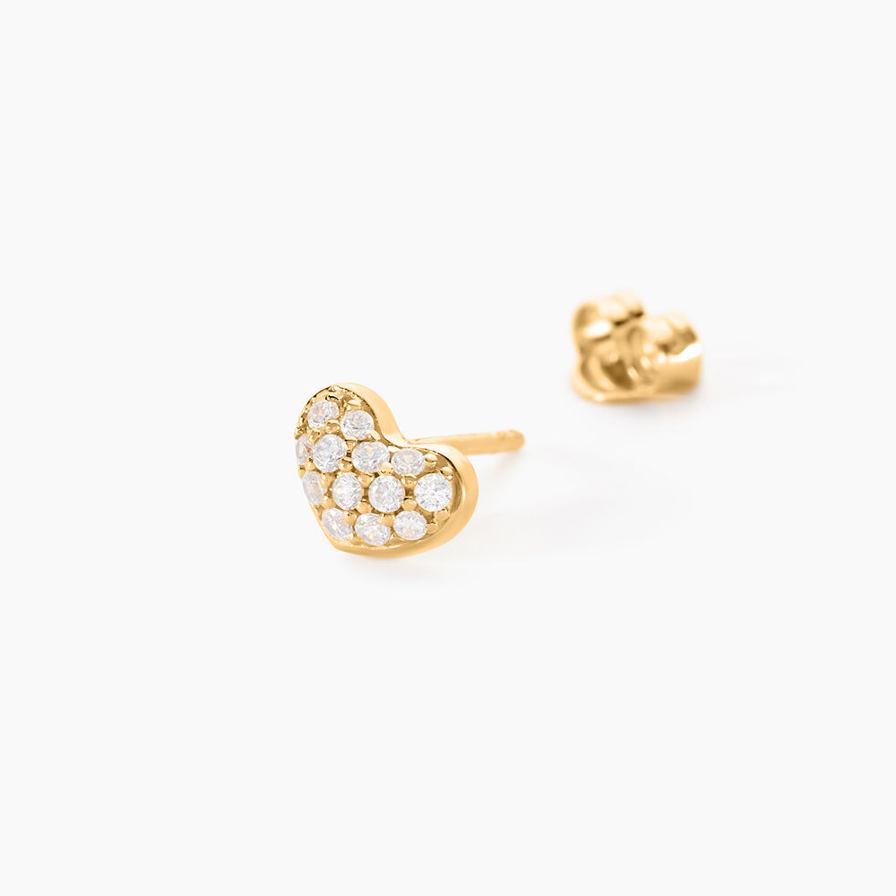 Boucles D'oreilles Puces Janice Plaqu&eacute; Or Jaune Oxyde De Zirconium - Puces Femme | Marc Orian