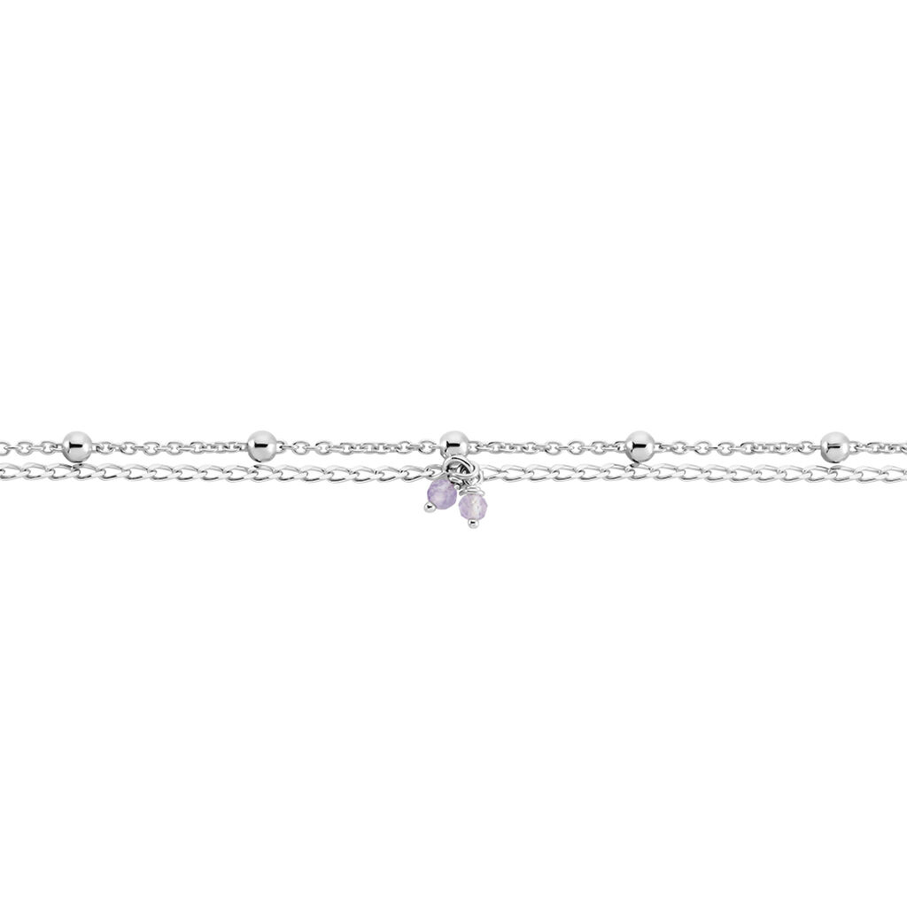 Chaîne De Cheville Kristyna Argent Blanc Amethyste - Chaines de cheville Femme | Marc Orian