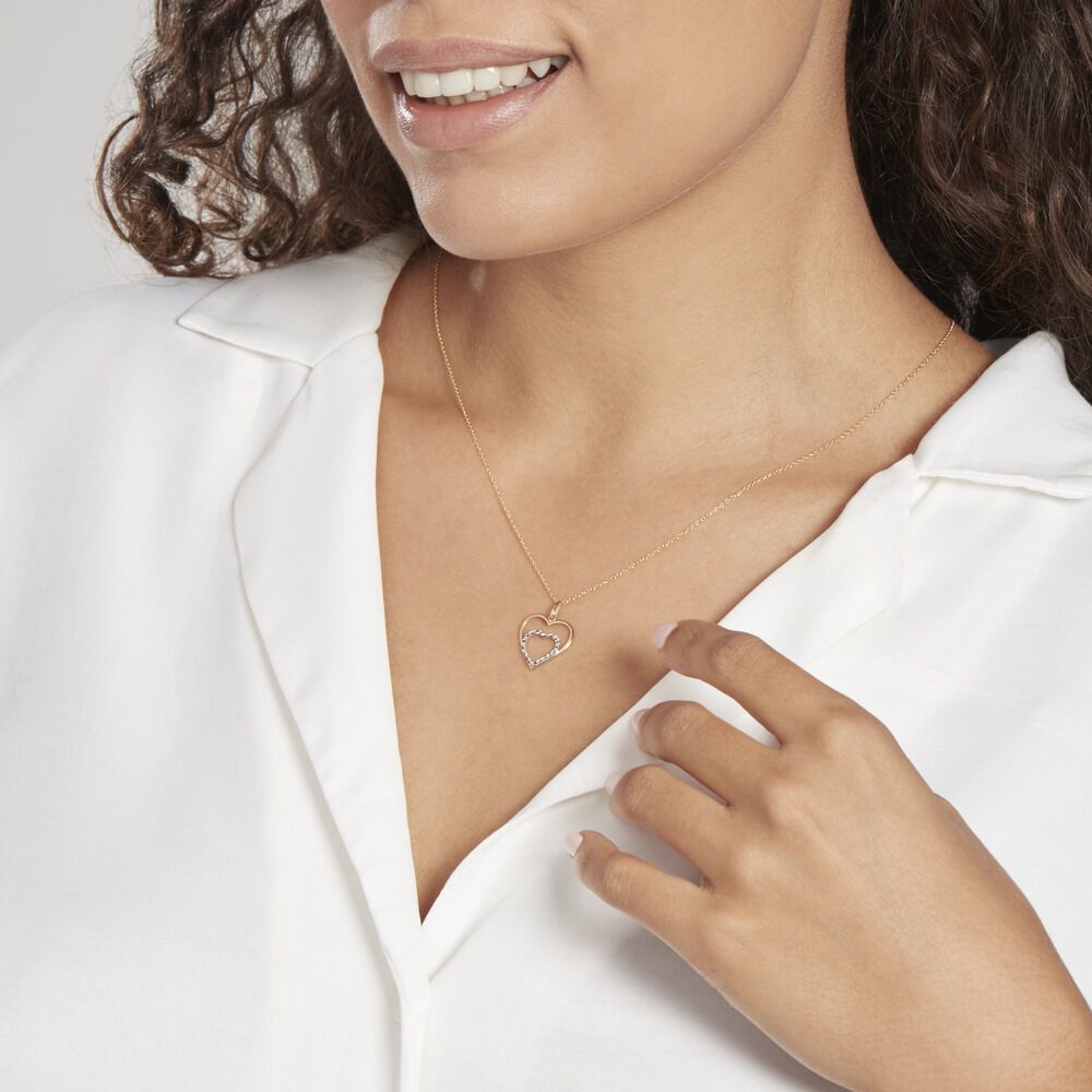 Pendentif Eudocie Double Coeurs Or Bicolore - Pendentifs Femme | Marc Orian