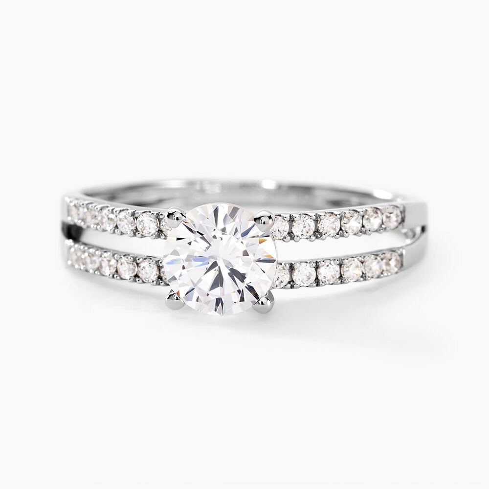 Bague Solitaire Cesarine Or Blanc Oxyde De Zirconium - Solitaires Femme | Marc Orian