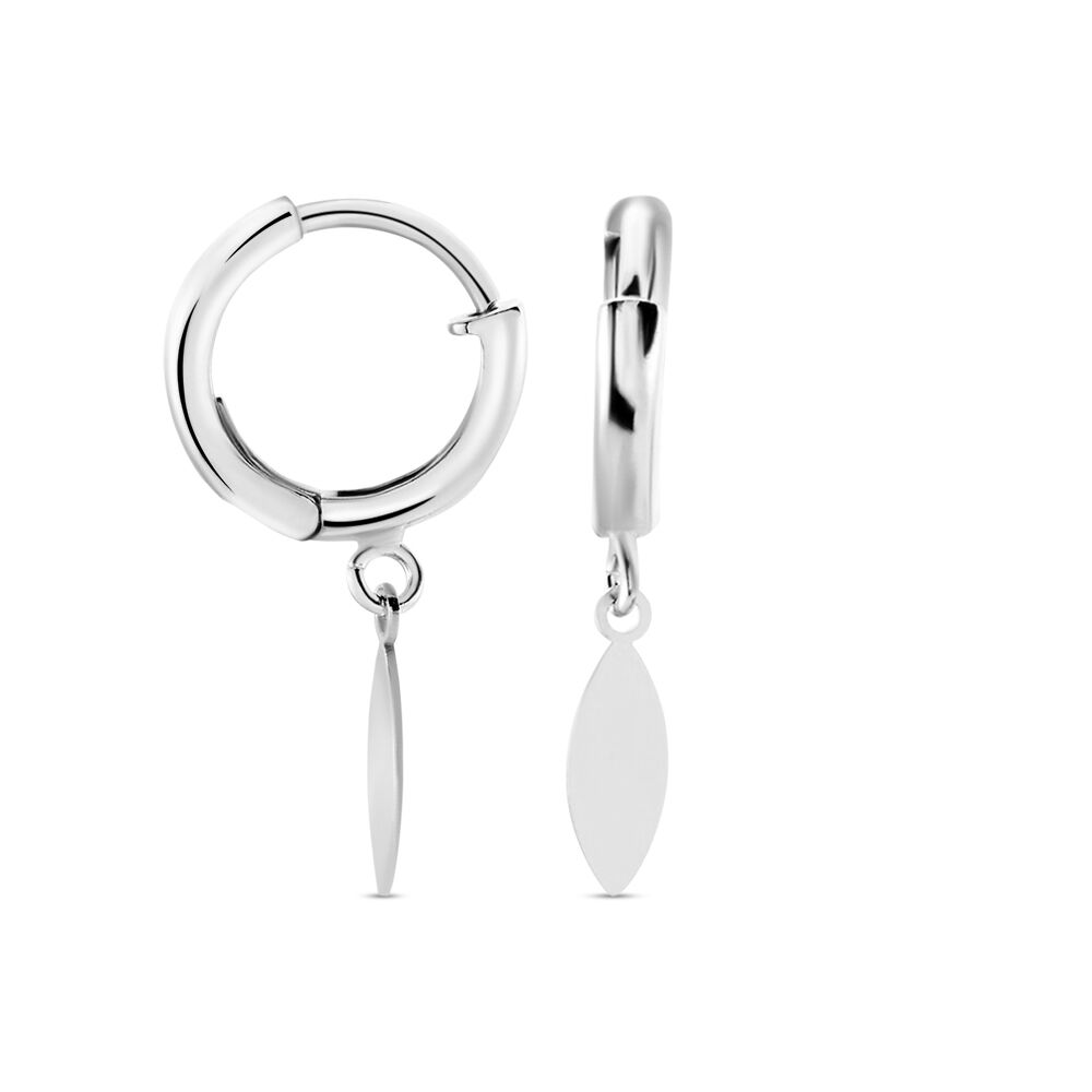 Cr&eacute;oles Argent Blanc Osama - Boucles d'oreilles pampille Femme | Marc Orian