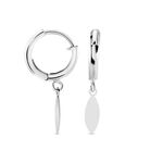 Cr&eacute;oles Argent Blanc Osama - Boucles d'oreilles pampille Femme | Marc Orian