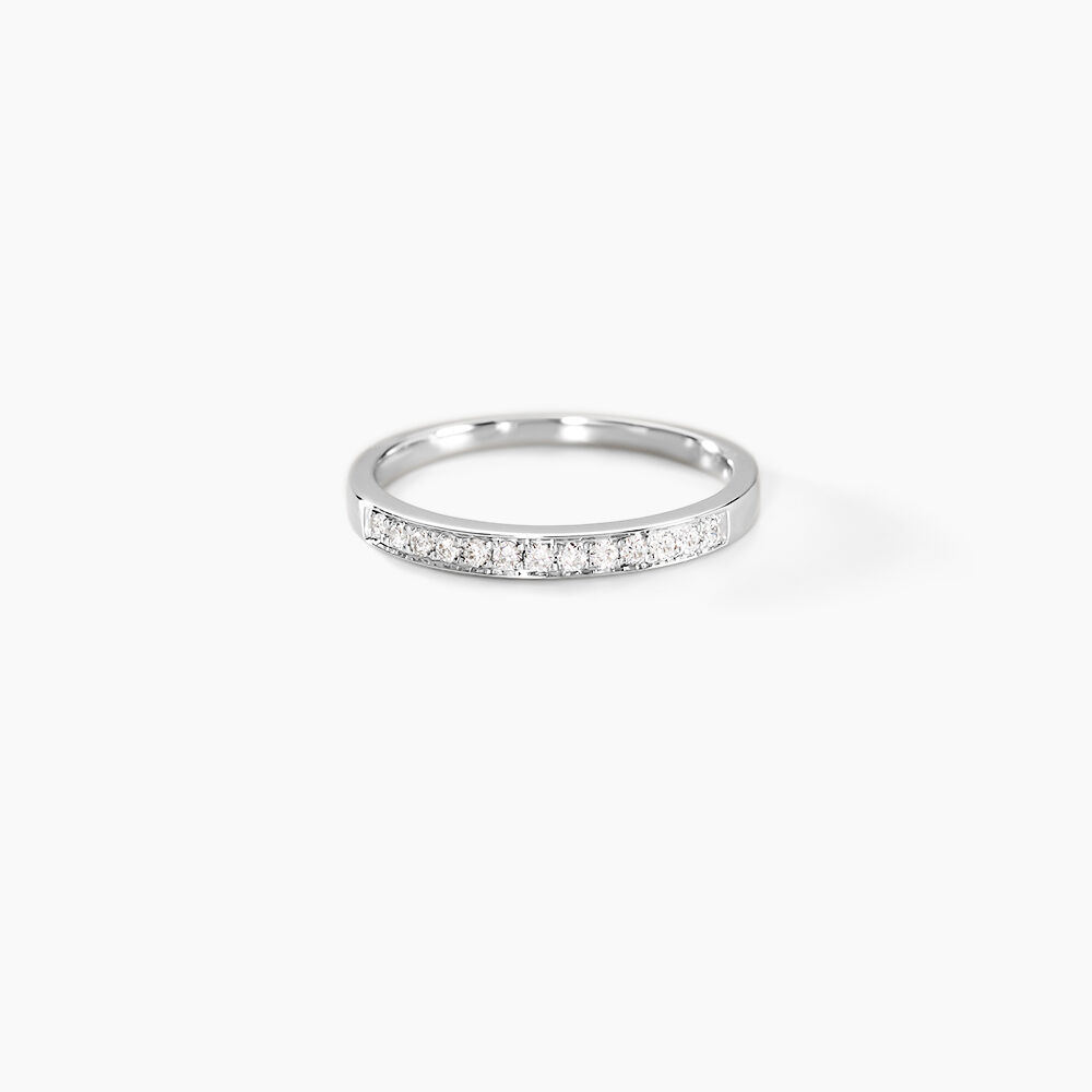 Alliance Rhea Or Blanc Diamant - Alliances avec pierres Femme | Marc Orian