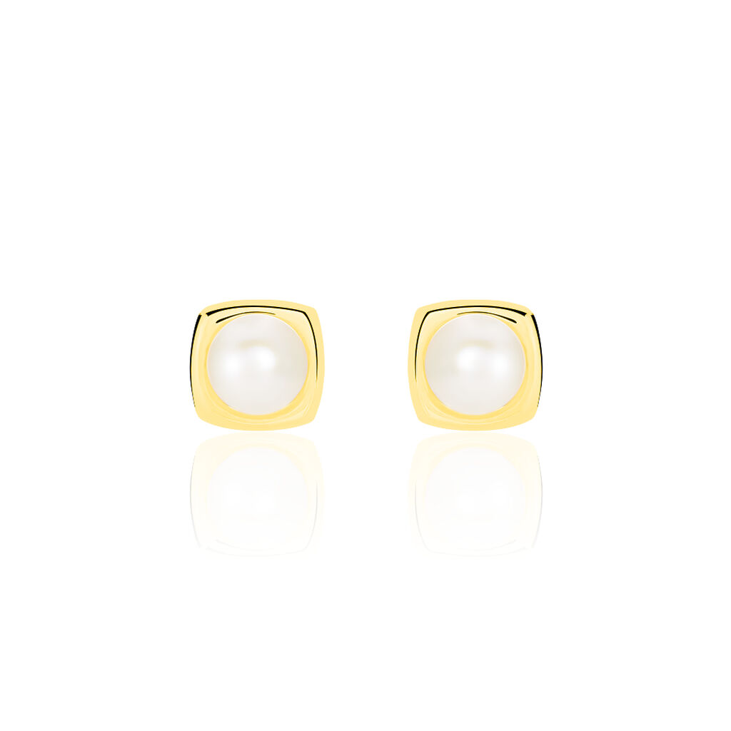 Boucles D'oreilles Puces Rhadia Or Jaune Perle De Culture - Puces Femme | Marc Orian