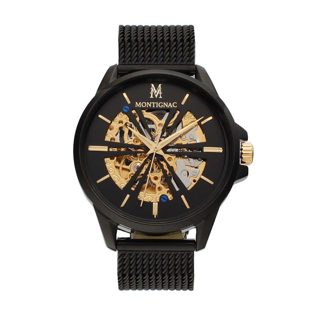 Montre Montignac Round Automatique Noir - Montres automatiques Homme | Marc Orian