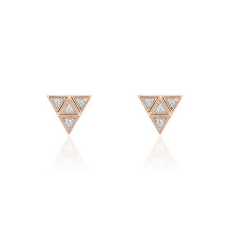 Boucles D'oreilles Puces Argent Rose Doron Oxydes De Zirconium - Puces Femme | Marc Orian