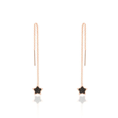 Boucles D'oreilles Pendantes Kathrine Argent Rose Oxyde De Zirconium - Pendantes Femme | Marc Orian