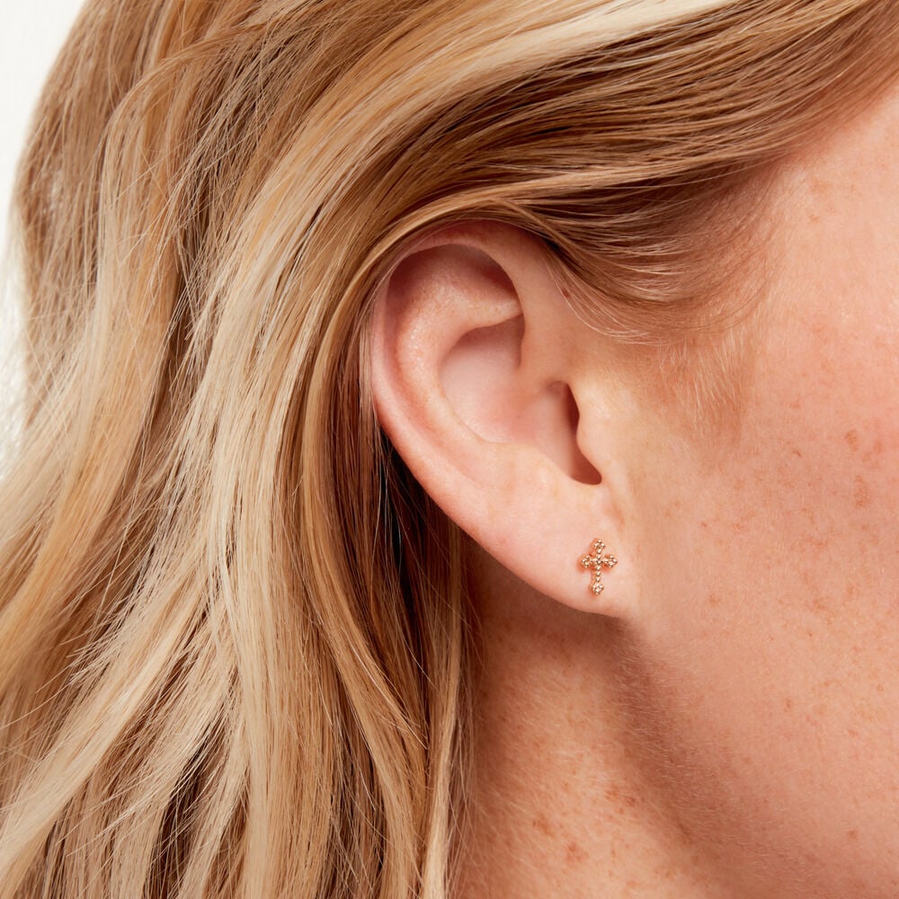 Boucles D'Oreilles Puces Tien Plaqu&eacute; Or Jaune - Puces Femme | Marc Orian