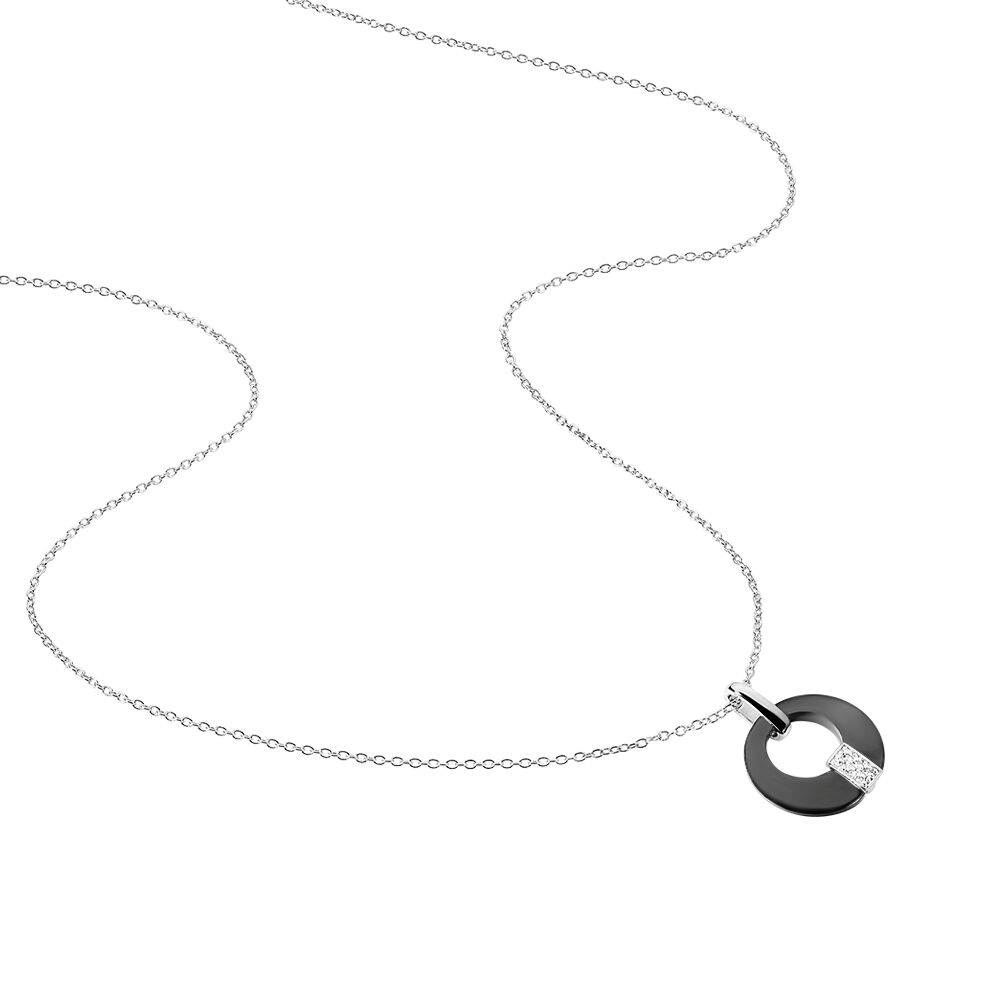 Collier Suzanne Argent Blanc Céramique Et Oxyde De Zirconium - Colliers avec pierres Femme | Marc Orian