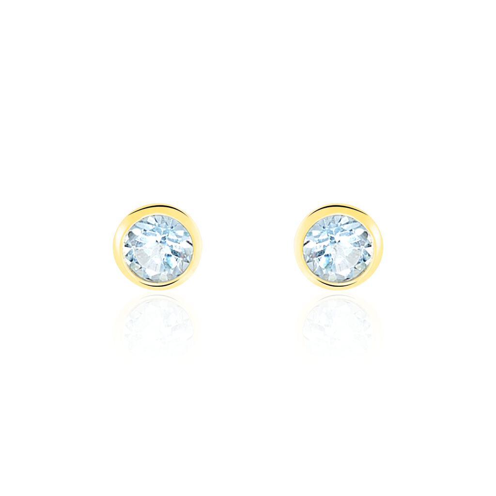 Boucles D'oreilles Puces Edy Serti Clos Or Jaune Topaze - Puces Femme | Marc Orian