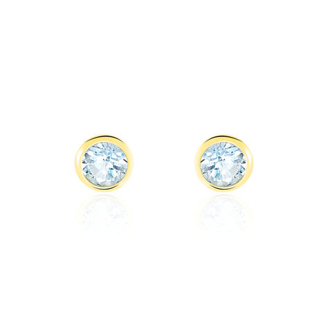 Boucles D'oreilles Puces Edy Serti Clos Or Jaune Topaze - Puces Femme | Marc Orian