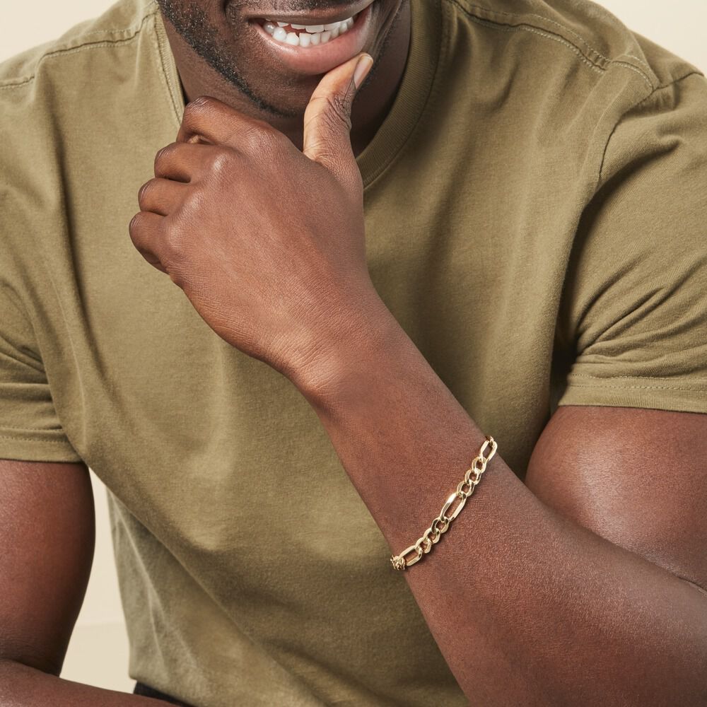 Bracelet Or Jaune Maille Alternée - Bracelets mailles Homme | Marc Orian