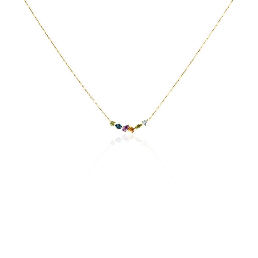 Collier Hortense Or Jaune Topaze Péridot Améthyste - Colliers avec pierres Femme | Marc Orian