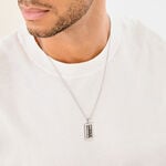 Collier Jourdan Acier Blanc Jaspe Africain - Colliers avec pierres Homme | Marc Orian