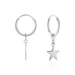 Cr&eacute;oles Elvyn Argent Blanc - Boucles d'oreilles pampille Femme | Marc Orian