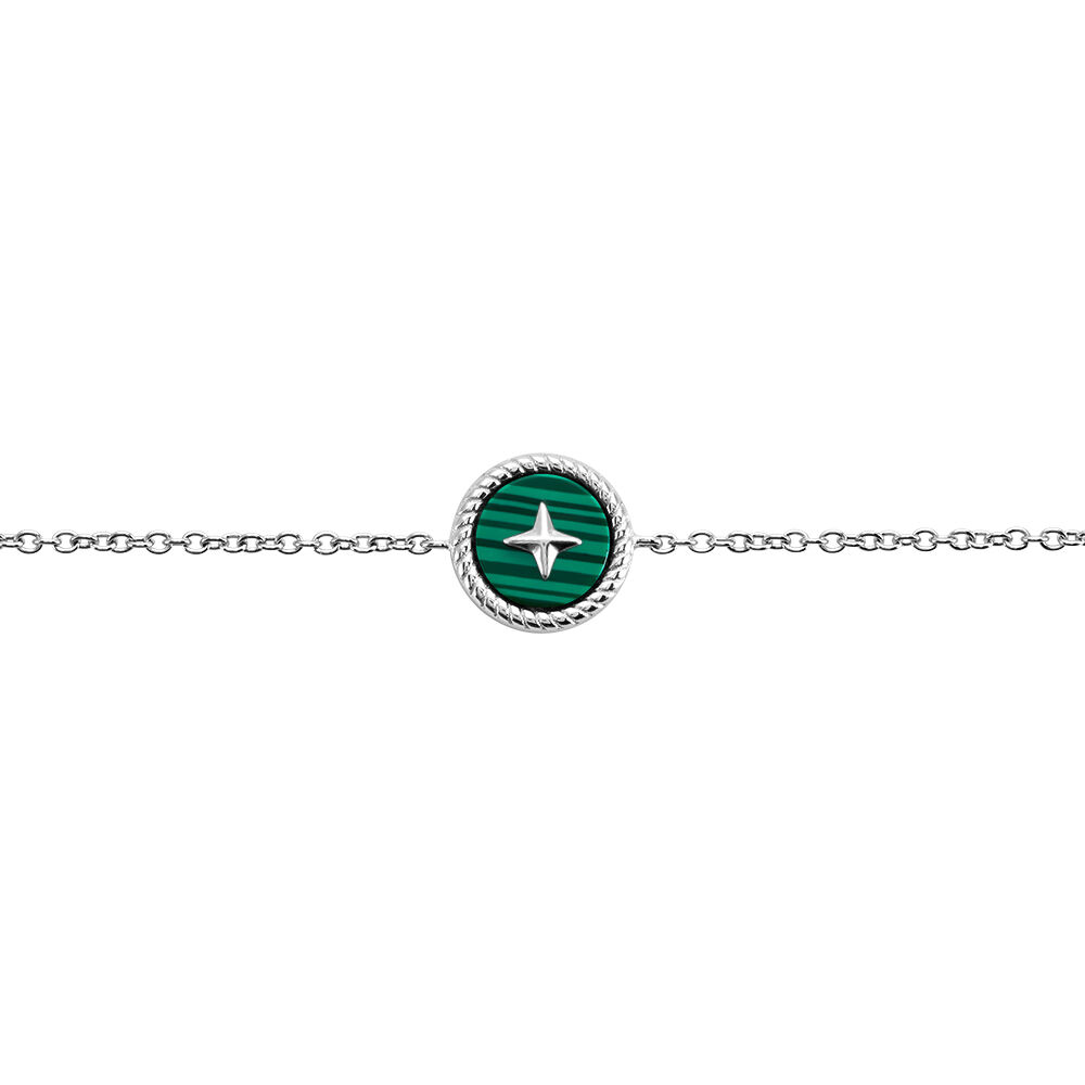 Bracelet Izarra Argent Blanc Malachite - Bracelets Medailles Femme | Marc Orian