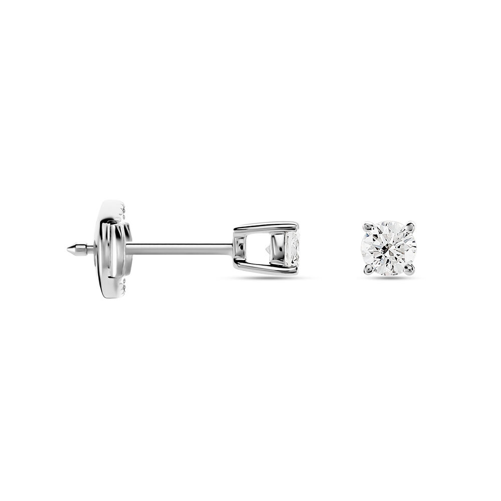 Boucles D'oreilles Puces Or Blanc Aphrodite Diamants - Puces Femme | Marc Orian