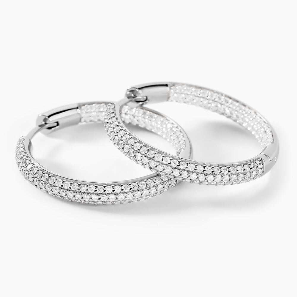 Créoles Suzel Argent Blanc Oxyde De Zirconium - Créoles Femme | Marc Orian