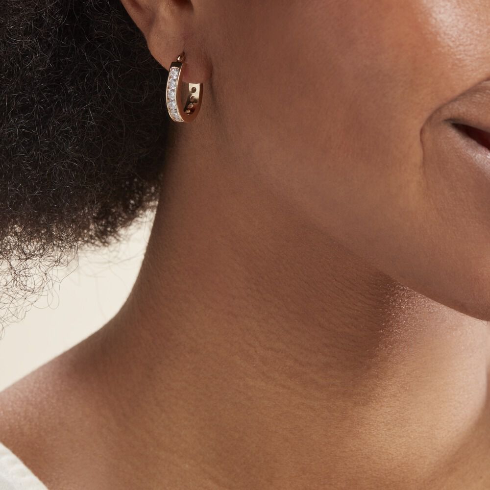 Créoles Doryne Plaqué Or Jaune Oxyde De Zirconium - Créoles Femme | Marc Orian