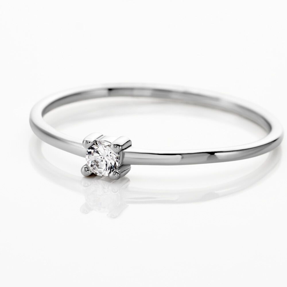 Bague Solitaire 1er Solitaire Argent Blanc Oxyde De Zirconium - Bijoux fantaisie Femme | Marc Orian