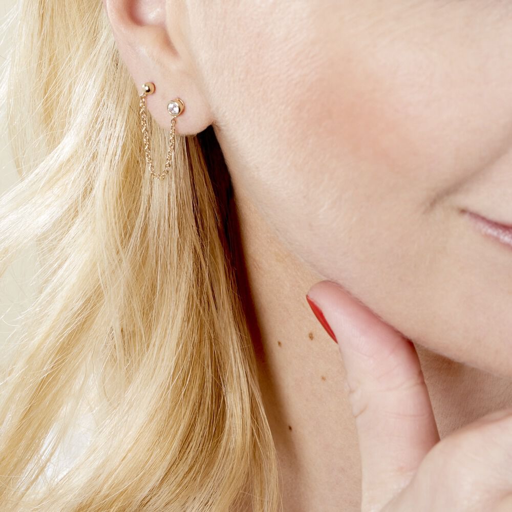 Bijoux D'oreille Unitaire Pendante Plaqué Or Jaune Dofi Oxyde - Piercings d'oreilles Femme | Marc Orian
