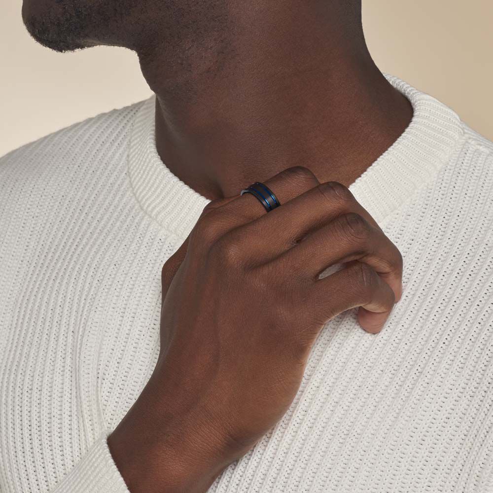 Bague Jourdan Homme Bada Tungstene Noir - Fête des pères Homme | Marc Orian