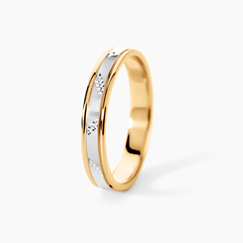 Alliance Or Bicolore Jaune / Blanc Tyssia - Alliances duo Unisex | Marc Orian
