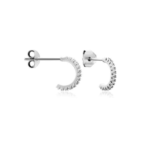 Créoles Alvah Argent Blanc Oxyde De Zirconium - Créoles Femme | Marc Orian