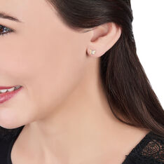 Boucles D'oreilles Puces Evaelle Papillon Or Jaune Oxyde De Zirconium - Clous d'oreilles Femme | Marc Orian
