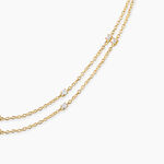 Collier Modestie Argent Dor&eacute; A L'Or 750/1000 Oxyde De Zirconium - Colliers avec pierres Femme | Marc Orian