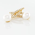 Boucles D'oreilles Pendantes Tesnimae Or Jaune Oxyde Perle De Culture - Boucles d'oreilles mariage Femme | Marc Orian