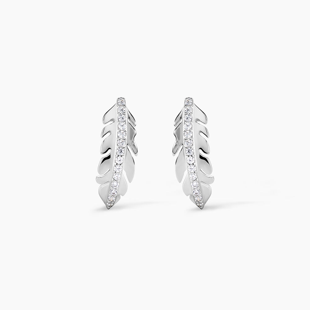 Boucles D'oreilles Pendantes Cynthia Argent Blanc Oxyde De Zirconium - Pendantes Femme | Marc Orian