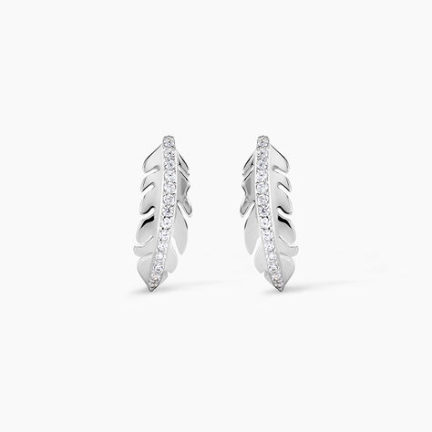 Boucles D'oreilles Pendantes Cynthia Argent Blanc Oxyde De Zirconium - Pendantes Femme | Marc Orian