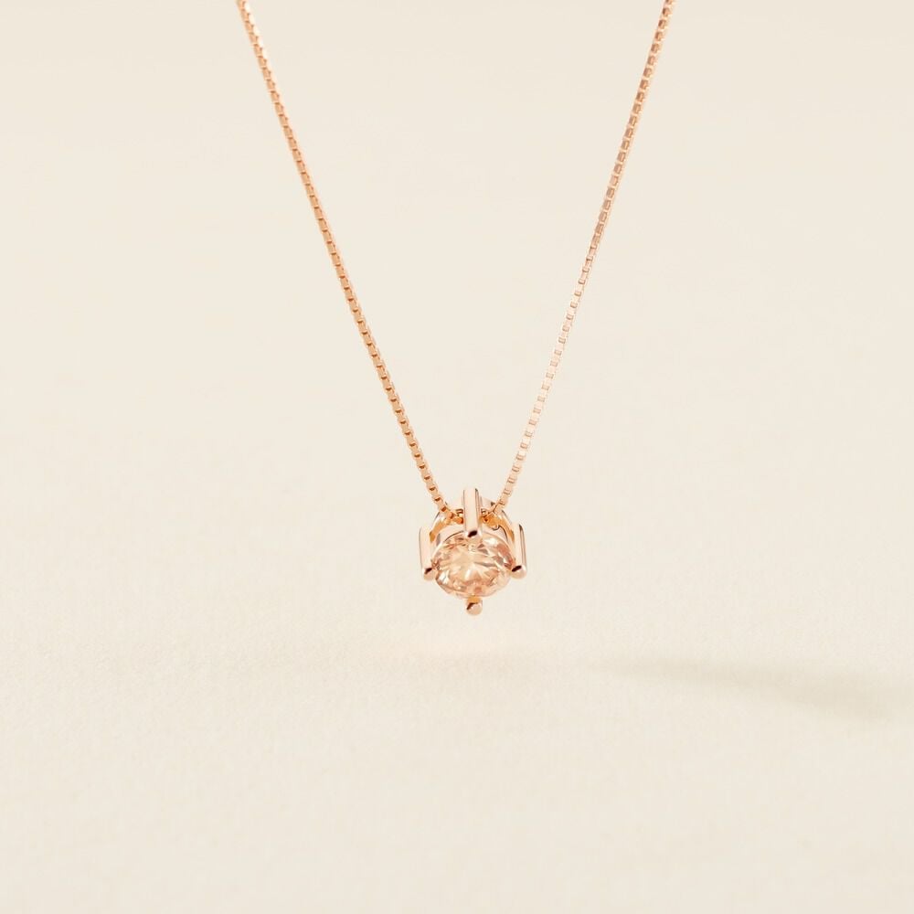 Collier Solitaire Argent Rose Rio Santa Teresa Oxyde De Zirconium - Colliers solitaires Femme | Marc Orian