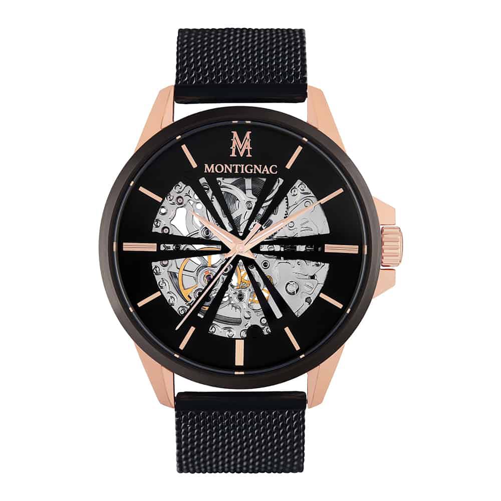 Montre Montignac Round Automatique Noir - Montres automatiques Homme | Marc Orian