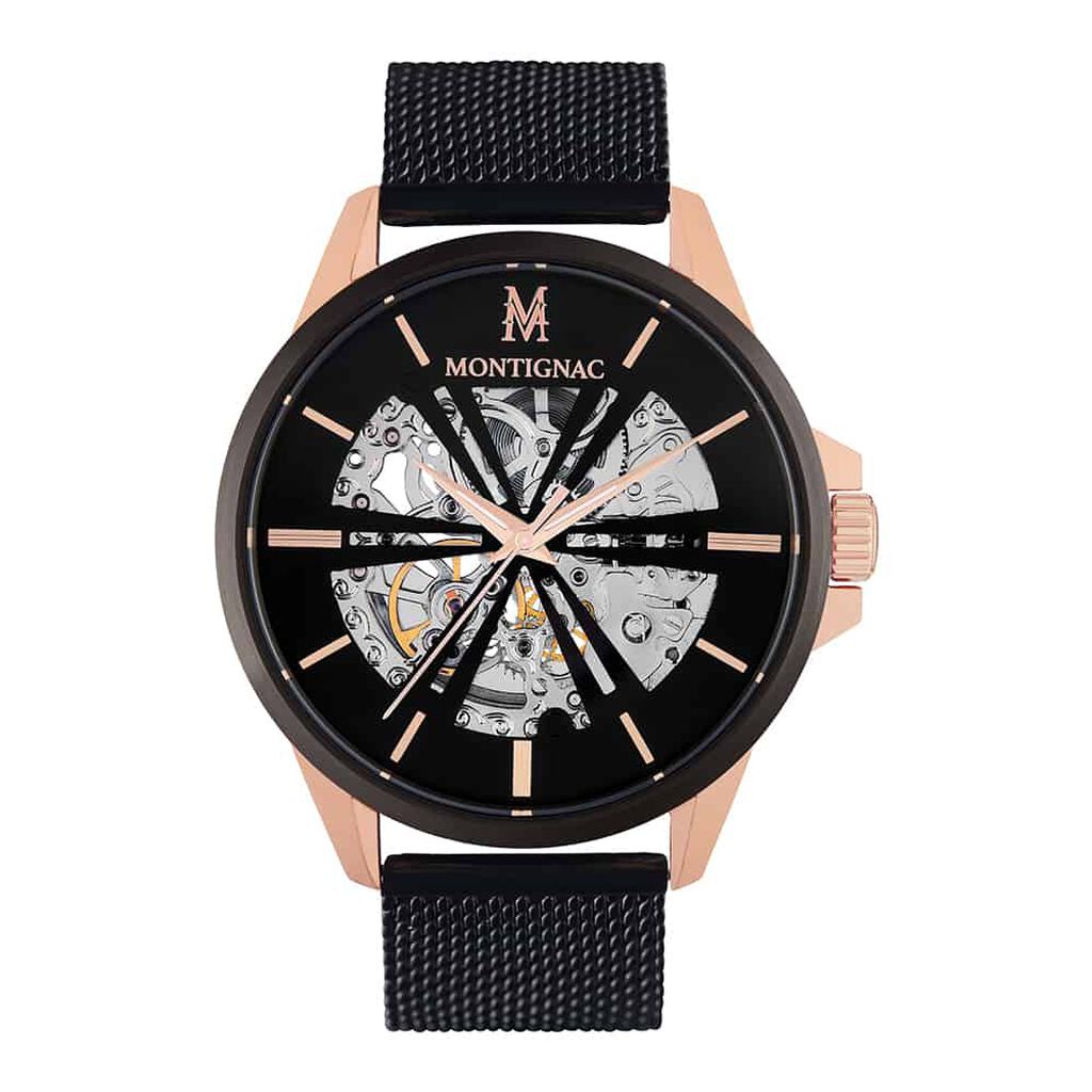 Montre Montignac Round Automatique Noir - Montres automatiques Homme | Marc Orian