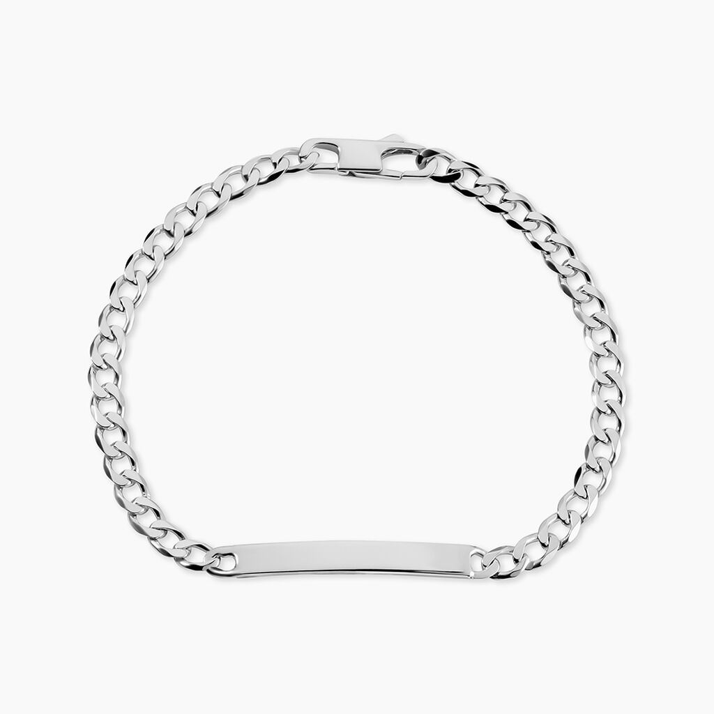 Bracelet Identit&eacute; Casper Argent Blanc - Gourmettes Femme | Marc Orian
