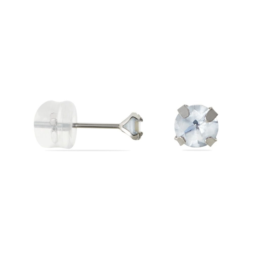 Boucles D'oreilles Puces Daria Or Blanc Oxyde De Zirconium - Puces Femme | Marc Orian