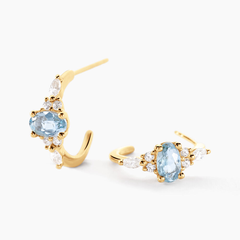 Cr&eacute;oles Page Or Jaune Topaze Oxyde De Zirconium - Cr&eacute;oles Femme | Marc Orian