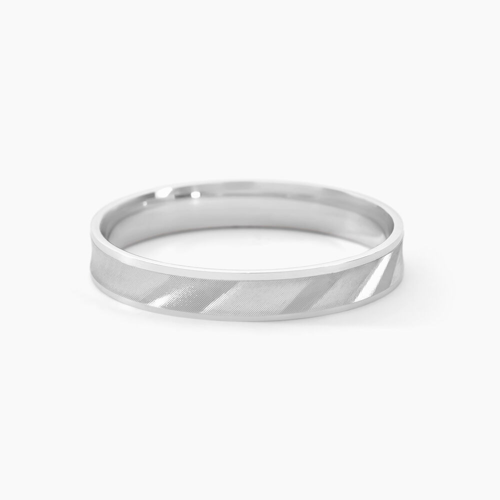 Alliance Matheo Ruban Plat Or Blanc - Alliances personnalis&eacute;es Unisex | Marc Orian